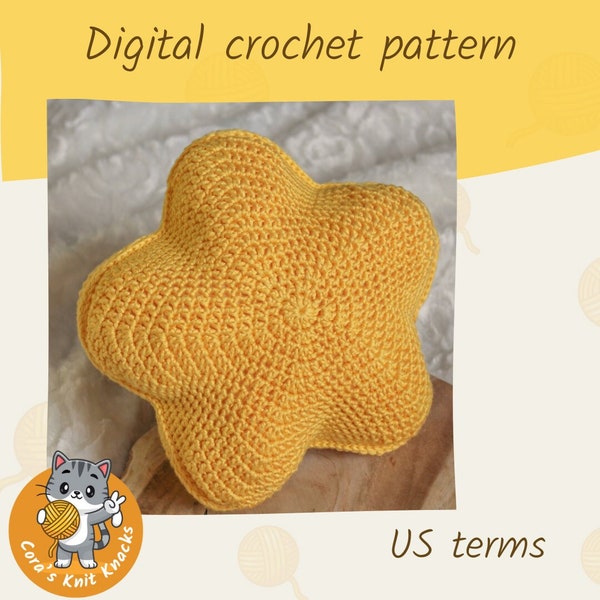 Sana star pillow crochet pattern, star amigurumi pattern