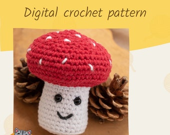 Mushroom Poppy crochet pattern, mushroom amigurumi pattern