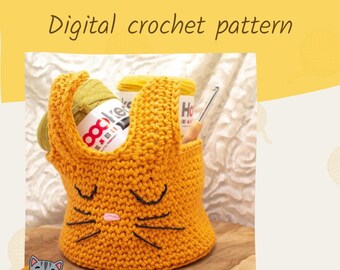 Crochet pattern for kids room: Mira Bunny Basket (Digital Download)