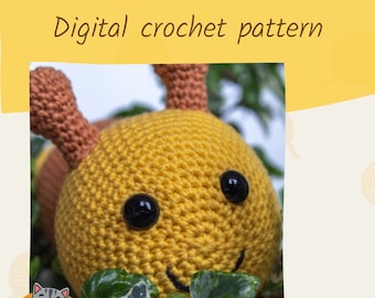 Caterpillar Renee crochet pattern, caterpillar amigurumi pattern, caterpillar toy crochet pattern, baby toy crochet pattern