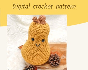 Butternut squash Finn crochet pattern, squash amigurumi pattern, autumn/fall decoration crochet pattern