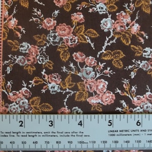 Brown Floral Stripe Print Fabric