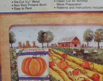 Fall Harvest Cute And Clever Wooden Cutouts To Paint Frameable Scene
