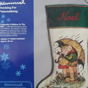 Hummel &quot;Umbrella Children In The Rain&quot; 17&quot; Christmas Stocking Kit