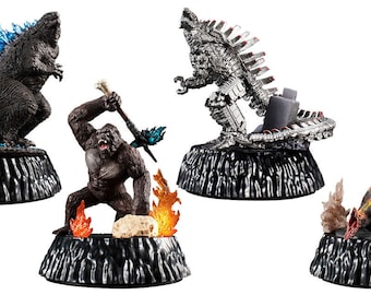 Godzilla vs Kong mini diorama -Bandai HG series full set of 4 figures