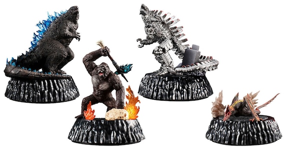 BANDAI HGDシリーズ 全4種フルセット 新たなる帝国 ゴジラxコング HG バンダイ ゴジラVSコング　まぢうけ　ミニブック 特撮