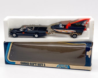Batmobile and Batboat Corgi Gift Set 3 1973 - Etsy