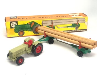 SIKU V303 Hanomag Tractor + trunk trailer MIB 1967