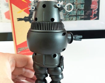 その他 Robby Robby the Robot Tin Toy Windup Twilight Zone Gun Metal Grey