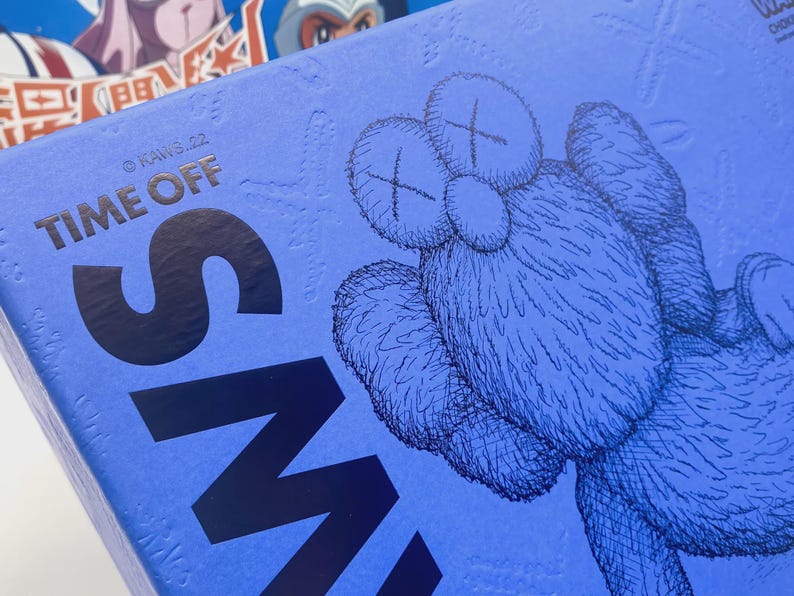 Kaws Time Off Blue Figure Open Edition - Medicom Toy Mib image 4