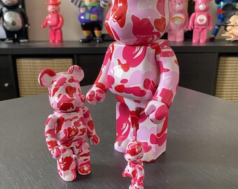 その他 Be@rbrick bape clear camo 100% 400% Pink Bearbrick Set of 3 Bape Pink Camouflage 100, 200, 400% - Etsy