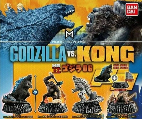Godzilla Vs Kong Mini Diorama -bandai HG Series Full Set of 4