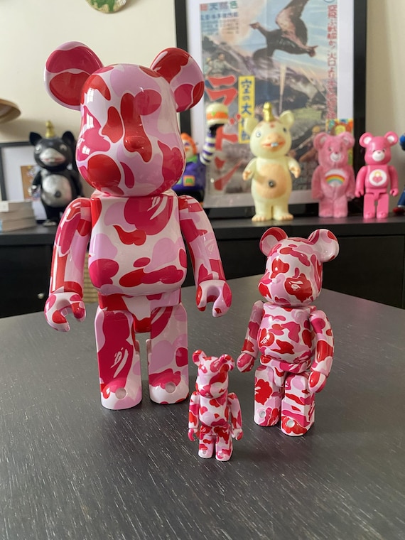 Bearbrick Set of 3 Bape Pink Camouflage 100, 200, 400% - Etsy