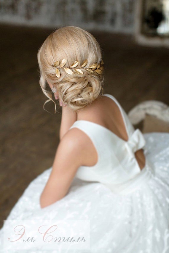 Gold Leaf Head Piece Gold Leaf Hair Piece Grecian Head Etsy