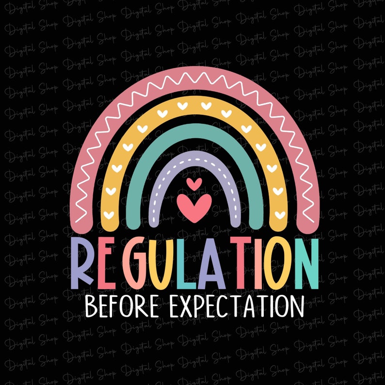 Regulation Before Expectation Png Autism Awareness Rainbow Etsy