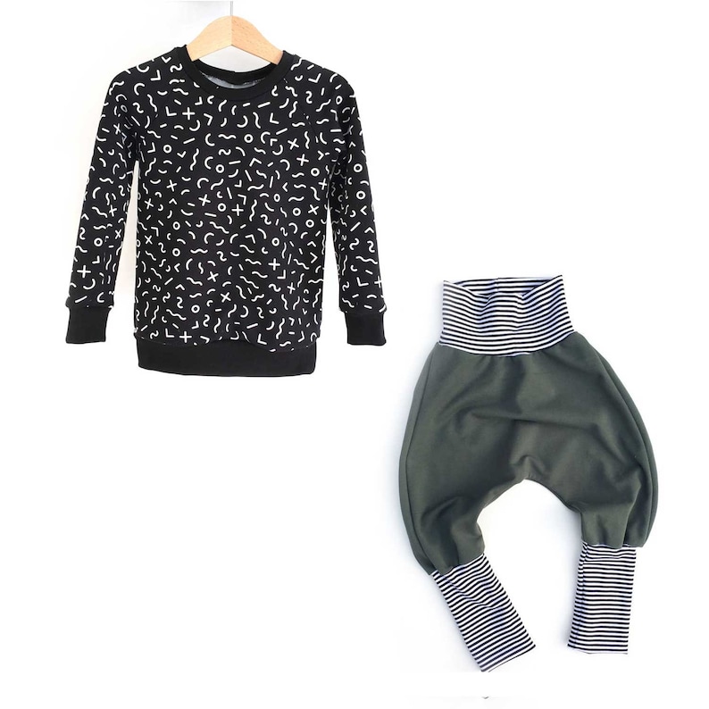 modern baby clothes monochrome baby clothes BLACK FOX baby and toddler sweatshirt