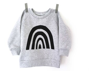 Black rainbow sweatshirt - baby sweatshirt - toddler sweatshirt - modern sweatshirt - handprinted clothes - Print screen sweatshirt