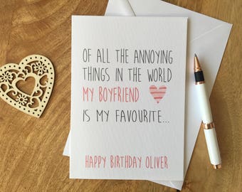 funny birthday card boyfriend etsy