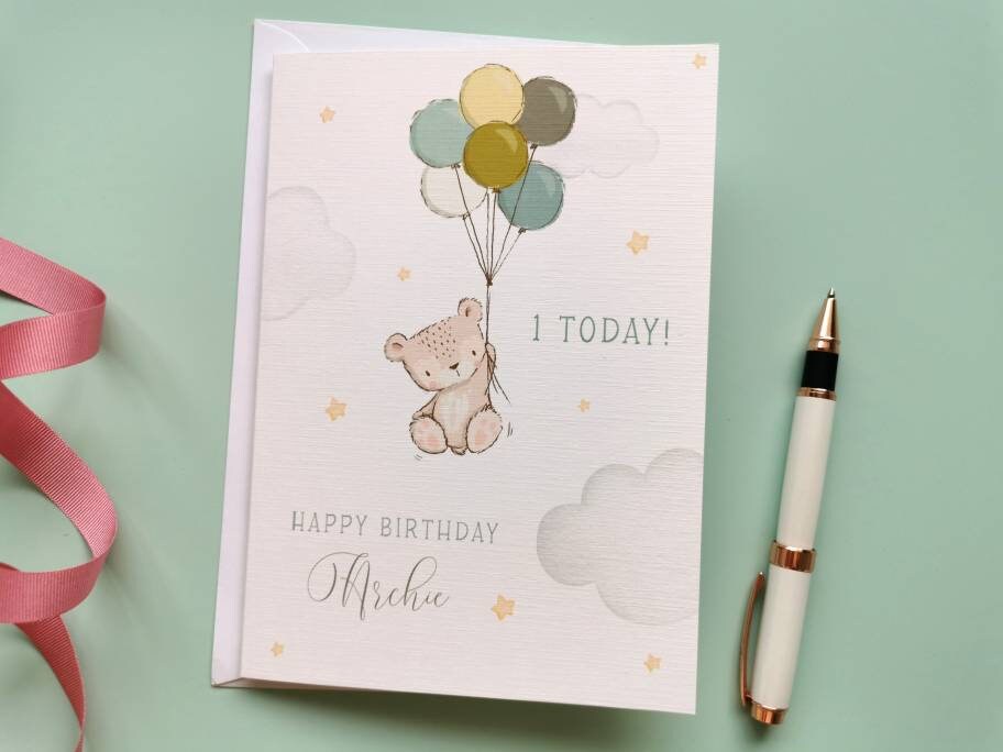 Personalised Kids Birthday Card 1st First Birthday Any Age Etsy