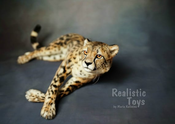 Guepard Guepard Royal Animal En Peluche Realiste Jouet Etsy Canada