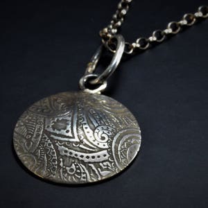 Domed Paisley Pendant | paisley design, psychedelic design, necklace, buta design