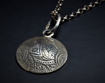 Domed Paisley Pendant | paisley design, psychedelic design, necklace, buta design