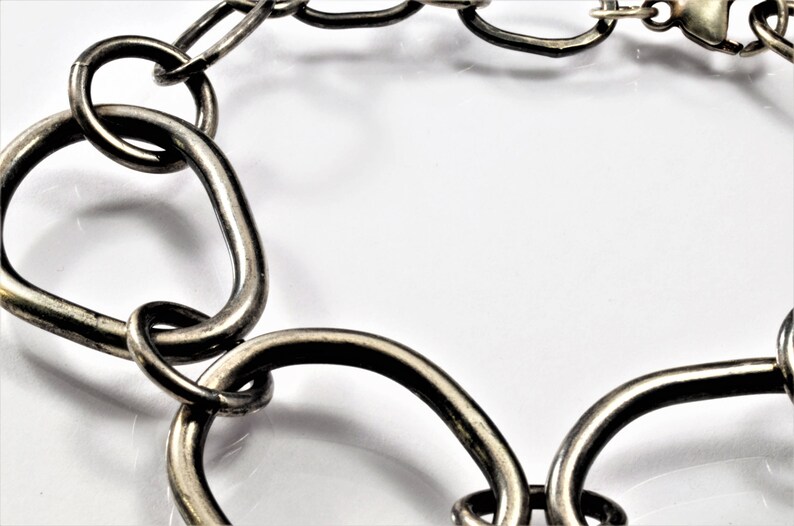 boho adjustable Bracelet: Random Links rock n roll jewelry heavy Oxidized links artisan piece big chain unique jewellery