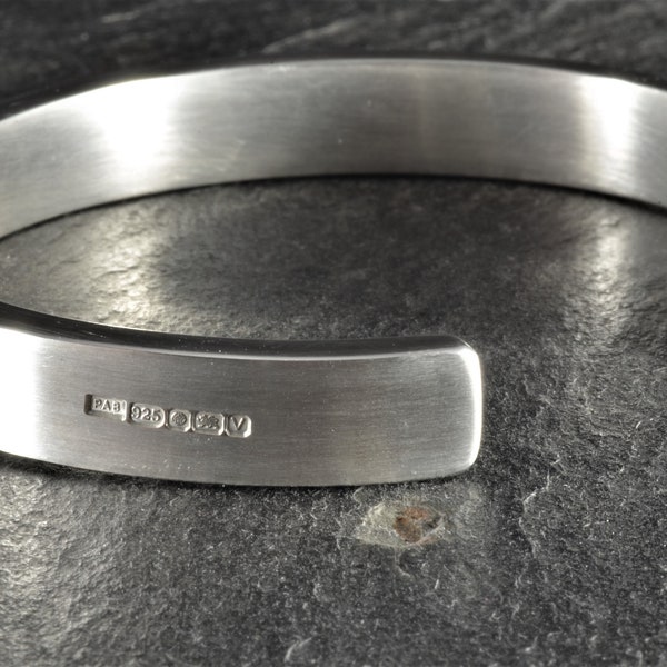 Schwerster No.1 (42g 1,5oz) 8mm Manschettenarmreif/Torque Bangle | Herren Silber Armreif, Damen Silber Armreif, personalisierte Armreif / Armband