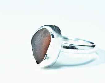 Seaglass Ring, Size P | English seaglass, Seaham seaglass, found object, ocean inspired, artisan piece