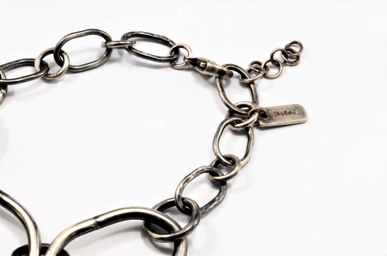 boho adjustable Bracelet: Random Links rock n roll jewelry heavy Oxidized links artisan piece big chain unique jewellery