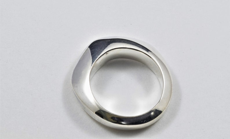 organic design heavy silver ring silver statement ring Pebble Ring No 2 unique design ring size L