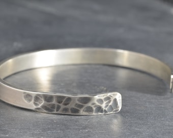 Hammered 6mm Cuff Bangle / Torque | mens silver bangle, womens silver bangle, personalised bracelet