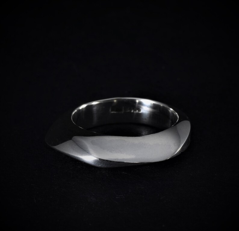organic design heavy silver ring silver statement ring Pebble Ring No 2 unique design ring size L