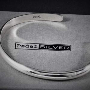 D-section Cuff Bangle, Torque 'Round' 6mm | mens silver bangle, womens silver bangle, personalised bracelet