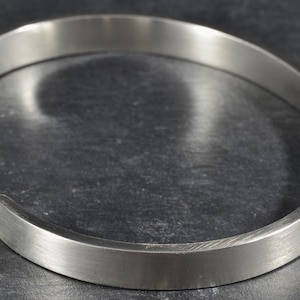 Brushed Sterling Silver Cuff Bangle (20g 0.7oz) 6mm wide | Graduation Bangle Personalised Torque Bracelet for Men and Women