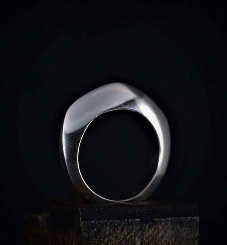 organic design heavy silver ring silver statement ring Pebble Ring No 2 unique design ring size L