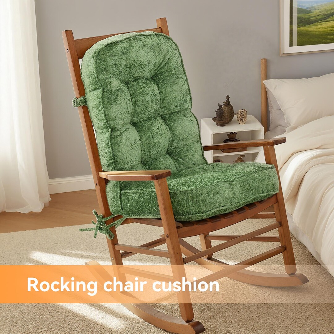 Rocking Chair Back Padding Luxury Rocking Chair Cushion Ergonomic High Back Support | Double Welt ...