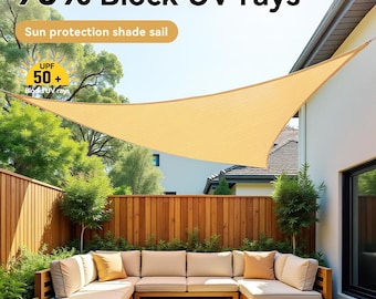 DIY Custom Shade Sail - Stainless Steel Hardware Included - 98% UV Block - for Pergola, Pool & Backyard - 185GSM Durable Fabric