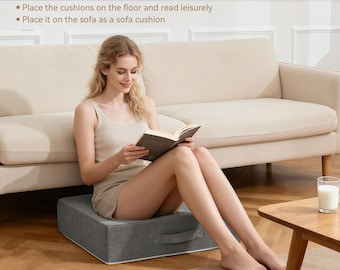 Custom Square Seat Cushion – 12cm Thick Firm Low Profile Pad, Modern Chair Cushion for Dining Bench, Stool, Window Seat, Made to Measure