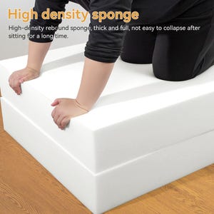Coussin en mousse haute densité personnalisé – Blanc pur – Remplacement de rembourrage DIY pour canapé, chaise, banc – Taille et épaisseur personnalisées