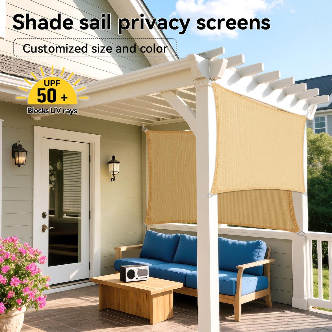 Shade Protection Sun Shade Sail - Outdoor Canopy Cover - UV Block Privacy Fence - Patio ...