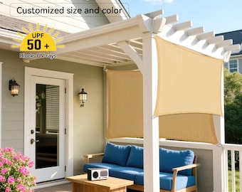 Sun Shade Sail - Outdoor Canopy Cover - UV Block Privacy Fence - Patio Pergola Shade Cloth - Custom Size/Color - Waterproof & Windproof