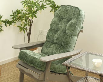 Luxury Indoor Rocking Chair Cushion - Ergonomic High Back Support - Double Welt Cord Design, Non-Slip Straps-Reading Chair Pad ,Living Room