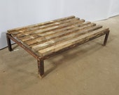 Retro pallet rectangular wooden metal vintage industrial old furniture home