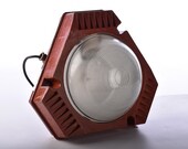 Industrial wall lamp, aluminium glass fixture, metal wall light, retro red lighting, vintage decor, loft bar bathroom, aluminium