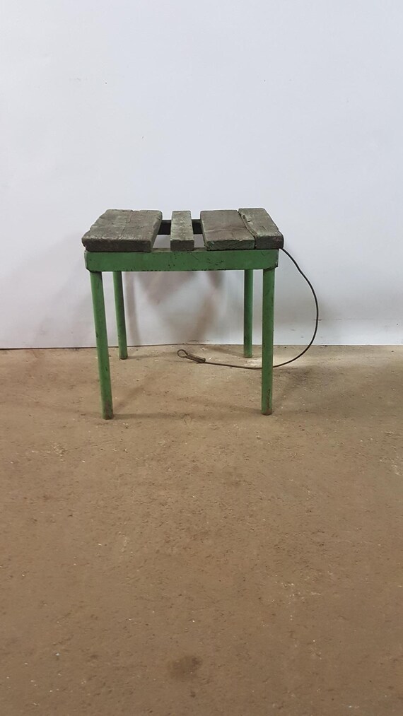 Siège En Bois De Cadre En Métal Industriel Loft Tabouret