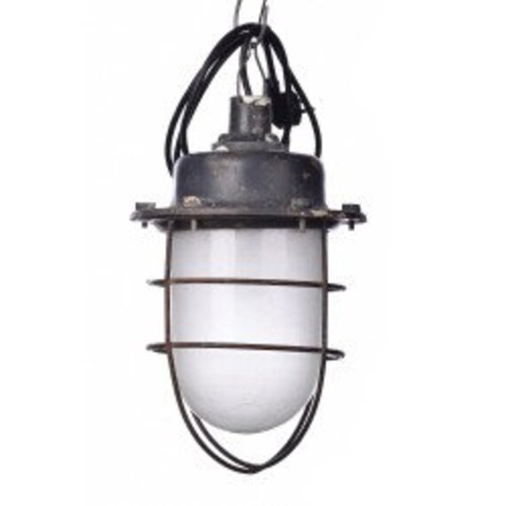 Hanging pendant industrial loft Lighting retro bunkerlamp vintage lamp with grid