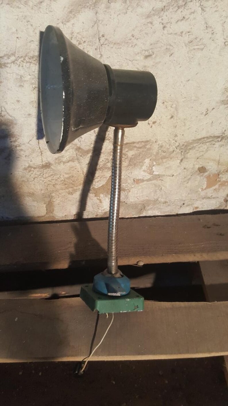 Industrial Desk Lamp Old Retro Bedside Lamp Vintage Metal Etsy