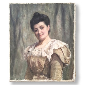 Portrait painting, French artist, Fine art painting, Woman portrait, vintage art, fine art, Impressionist image 2