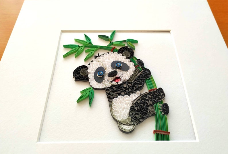 Quilling Panda Bear bamboe boom decor kwekerij Panda Bear Etsy